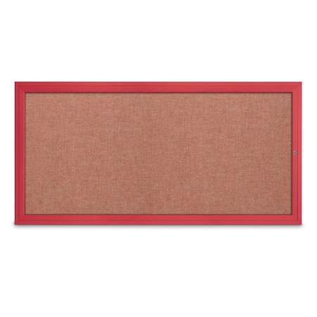 United Visual Products Slim Enclosed Corkboard, 24"x36", Satin Alum Frame/Pearl UVEB2436-SATIN-PEARL